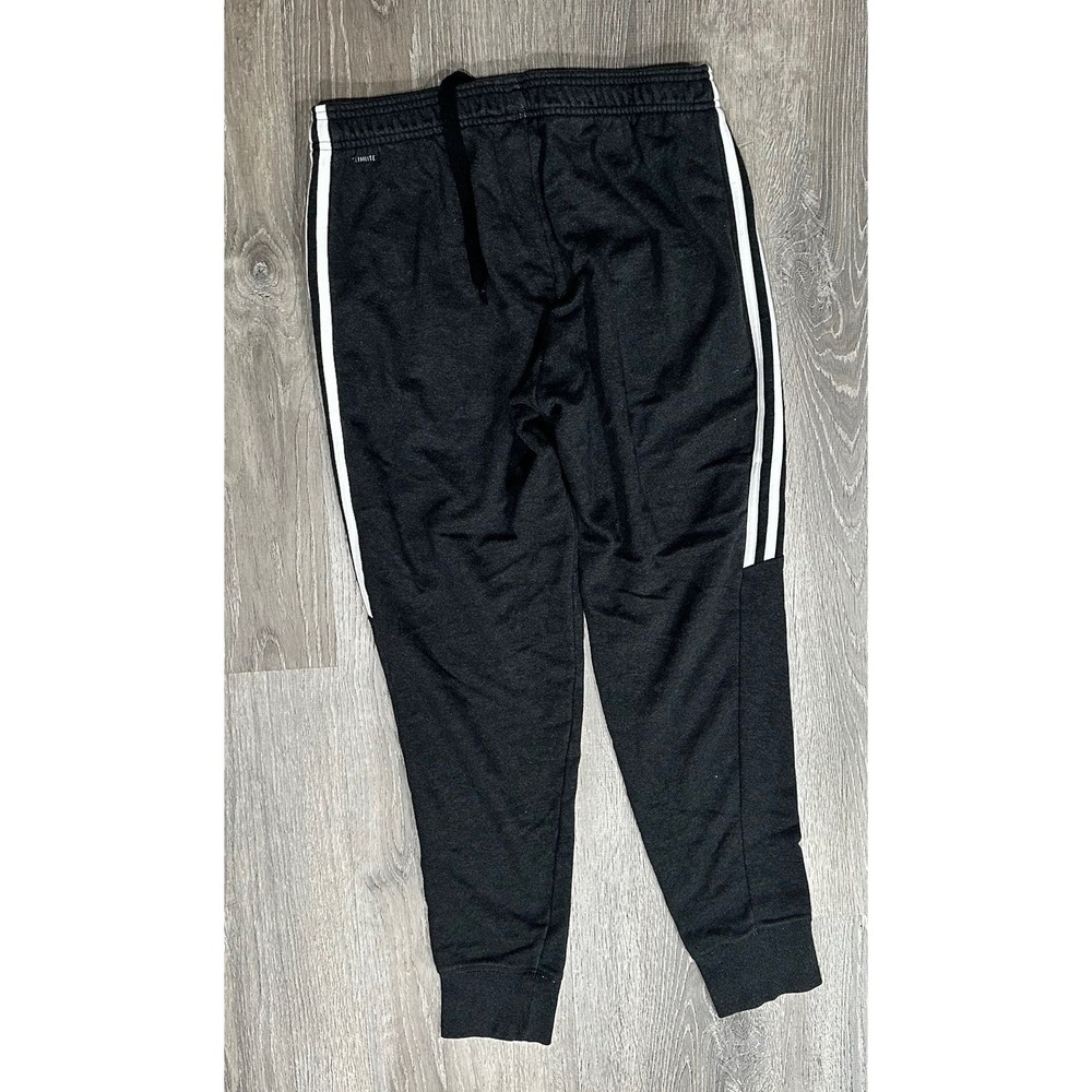 Vintage Adidas Sweatpants Men's Medium Black Athletic Taper Drawstring Sweatpant - Picture 2 of 14